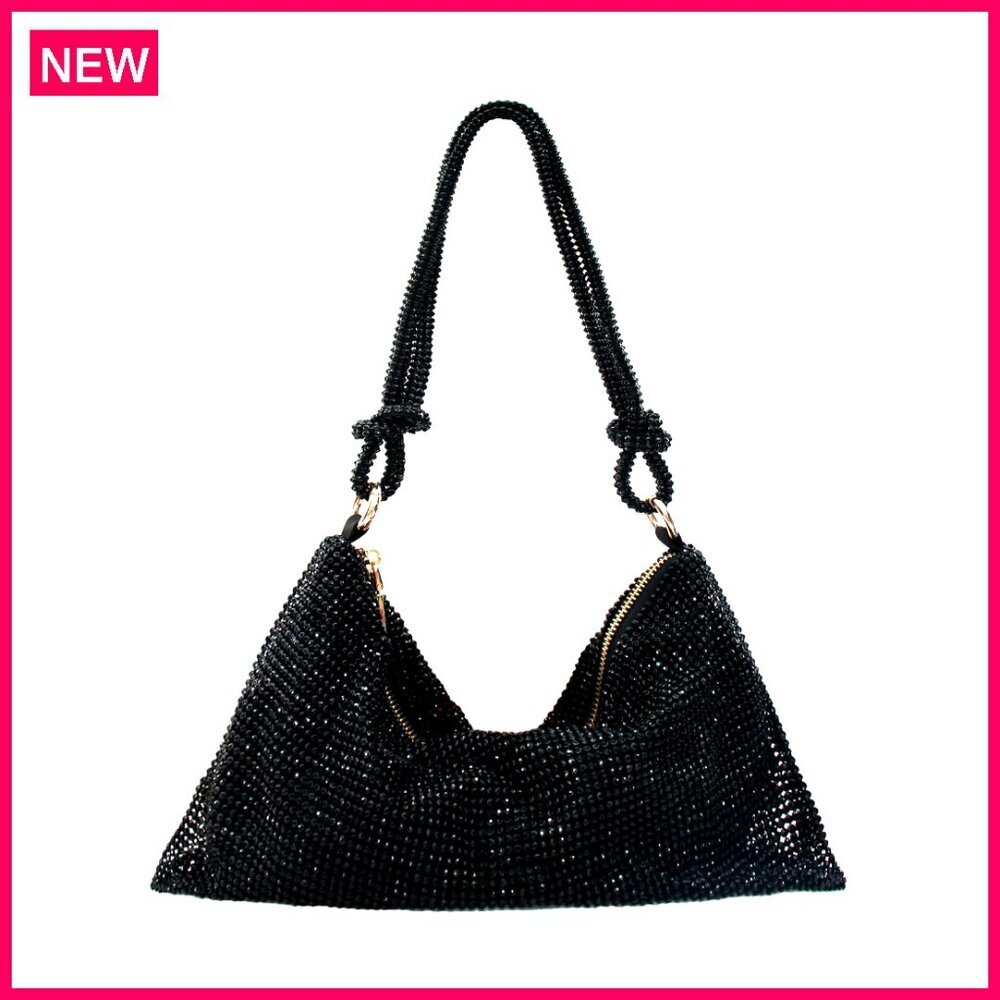 Rhinestone Evening Bag Sparkly Hobo Purse Formal Party Wedding Prom